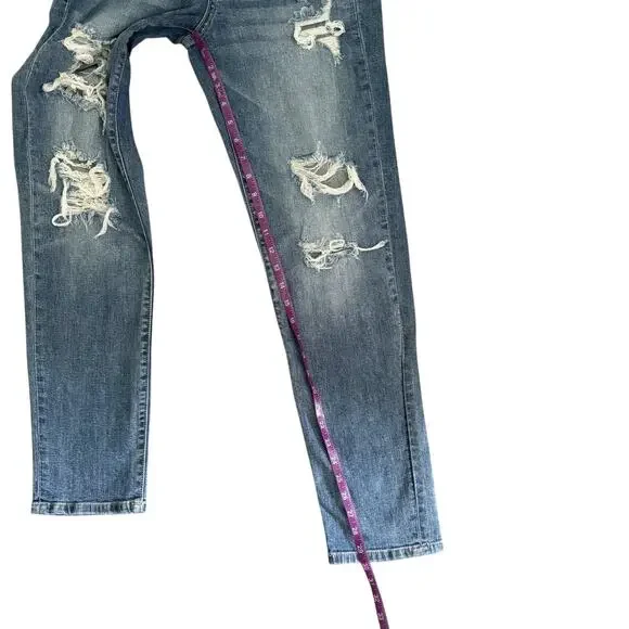 Judy Blue Jeans Womens 3 26 Boyfriend Fit Distressed Ripped Medium Wash Denim - Picture 10 of 16